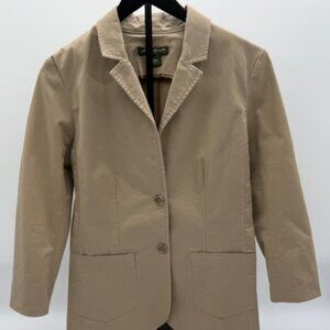 Eddie Bauer Khaki Blazer Jacket Women's Size 10 Stretch Cotton Workwear